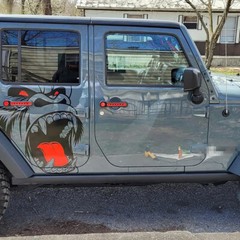 2Pcs Car Sticker Horror Ape Totem Graphic Decal Side Body Hood Decor Accessories
