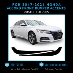 For 2017-2021 Accord Front Bumper Fangs Accent Graphic Decal – Satin Metallic
