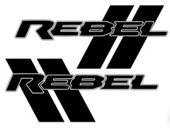 Rebel with Slashes Bedside Decals, Set Of 2. , 23″x9.5″, Vinyl window decal