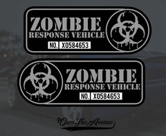 Zombie Response Vehicle Sticker Decal – 4″ Left + Right Facing Fender