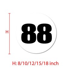 Number Round Circle Sticker 8″ 10″ 12″ Glossy Matte Magnet Custom x2 Car use