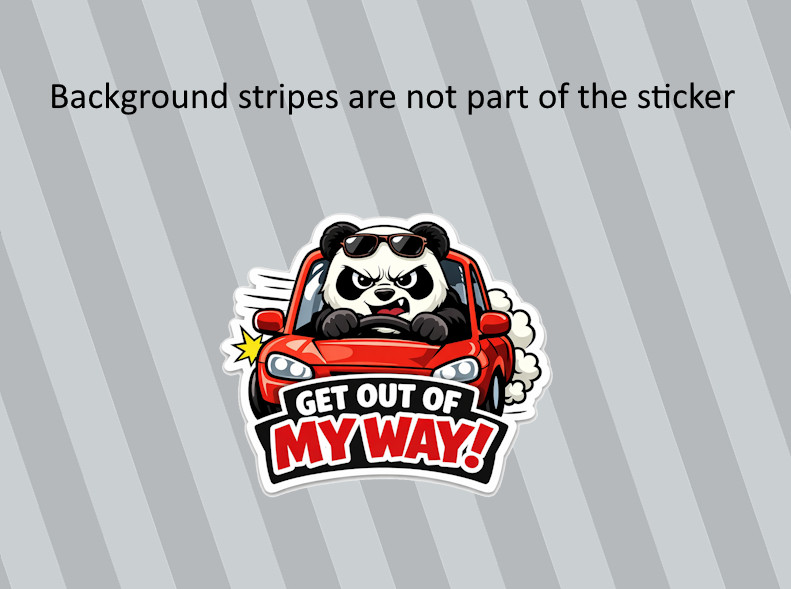 Panda Funny Road Rage Driver High Energy Diecut High Quality Vinyl Sticker