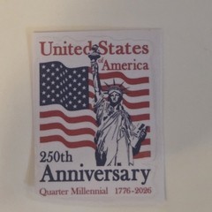 USA Flag Statue Of Liberty 250th Anniversary Years Decal Sticker 1.75″ x 1.75″