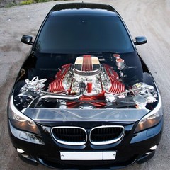 Engine Car Hood Wrap Decal Vinyl Sticker Full Color Graphic Fit Any Car #2