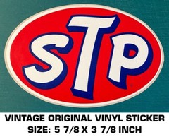 STP VINTAGE ORIGINAL VINYL DECAL STICKER – DRAG – NASCAR RACING – OIL – NHRA