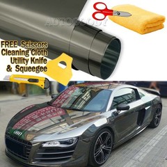 60″ x 60″ Dark Chrome Mirror Black Vinyl Film Wrap Sticker Stretchable 5ft x 5ft