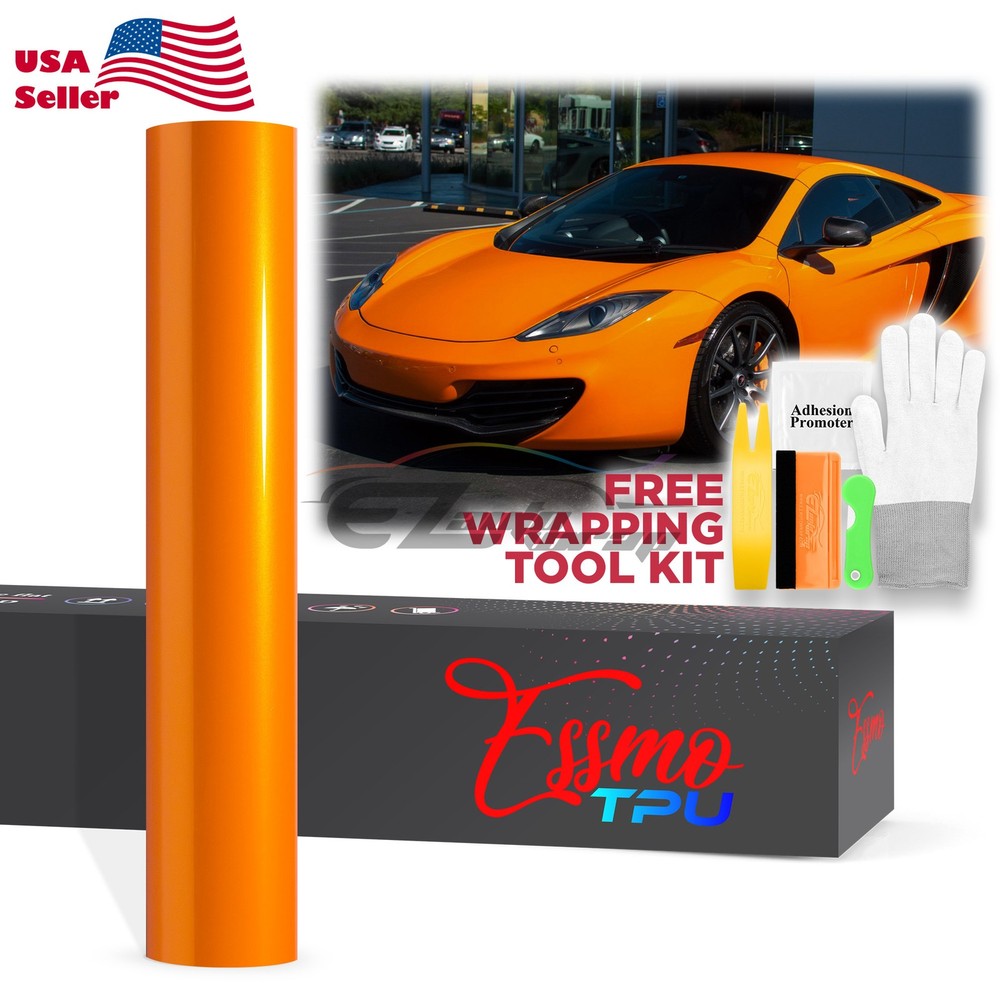Gloss Metallic Racing Orange PPF TPU Paint Protection Film Dry Wet Vinyl Wrap