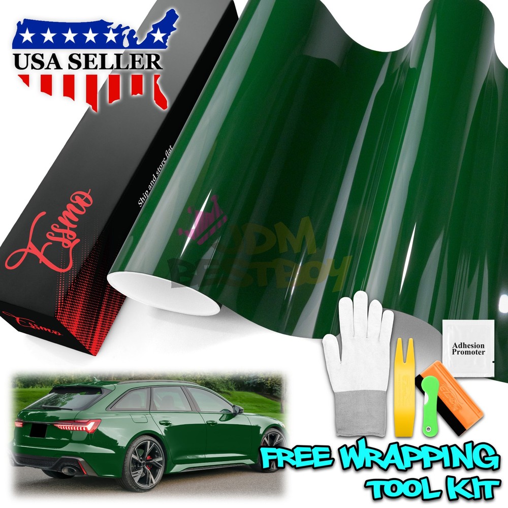 ESSMO PET Super Gloss Jungle Green Car Vehicle Vinyl Wrap Decal Sheet Like Paint