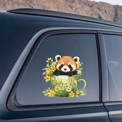 Animals in a Cup Stickers Vinyl Self-adhesive Personalized for Wall Car windows