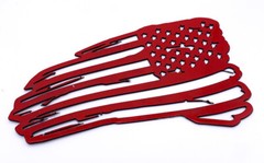 Distressed American Flag Decal Emblem – Brushed Stainless Steel (9″ x 5.5″)
