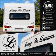 Living The Dream Caravan Decal Sticker RV Camper Trailer Vinyl Jayco Viscount