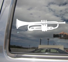 Trumpet Instrument – Brass Wind Band Car Window Vinyl Decal Sticker 10343