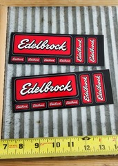 Pair Of Edelbrock 7 Decal Card Vintage racing Set. Nhra Hotrod Ratrod sticker