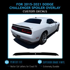 For 2015-2021 Challenger Spoiler Graphic Overlay Decal V2 – Satin Metallic Vinyl