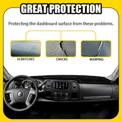 Dash Mat Pad Protector Fit 07-13 Chevy Silverado 1500/GMC Sierra 1500 Black 1-5X