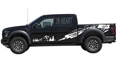 Fit For Ford Raptor F-150 Graphics Mountain Sticker Distorted Stripe Trunk Decal