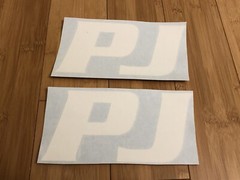 PJ Trailers Tongue Replacement 8” Stickers White (set Of 2) Gooseneck Trailer