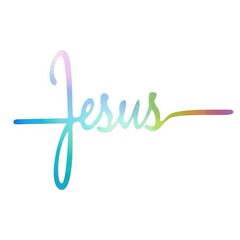 RAINBOW MULTICOLOR JESUS 8” INCH Vinyl Sticker Decal Christian God Faith Saved