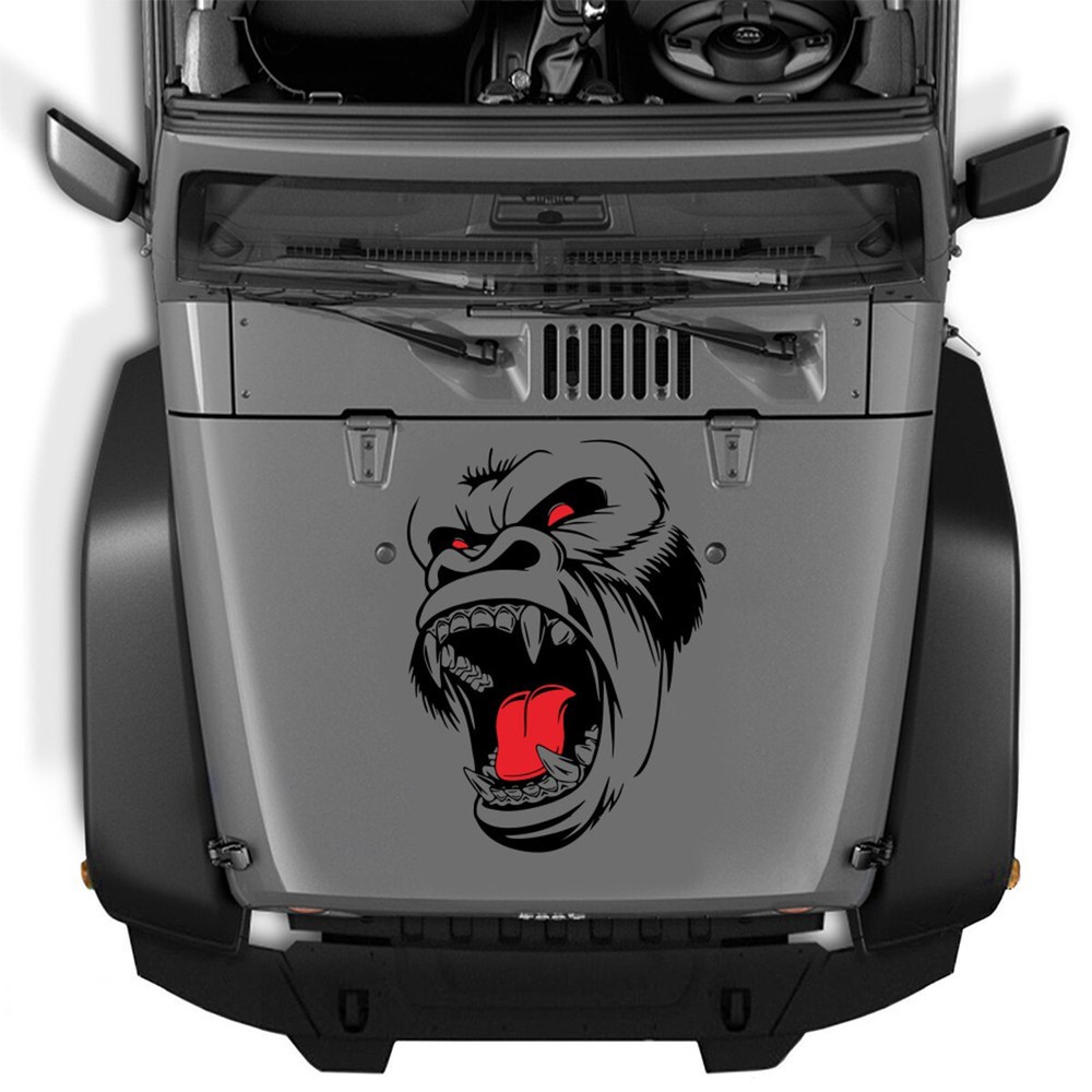 Car Sticker Hood Side Body Door Window Vinyl Horror Ape Totem Animal DIY Decal