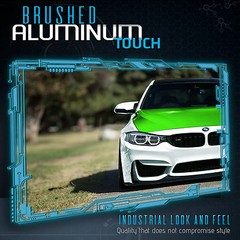 Green Brushed Aluminum Metallic Vinyl Film Wrap Sticker Decal Bubble Free Air