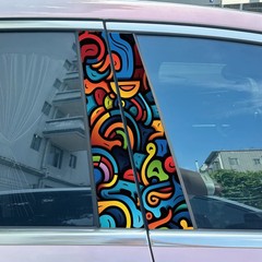 2pcs Super Fashion Colorful Car Door B Pillar Decals Center Column Sticker