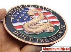 ALUMINUM Don’t Thread On Me Stickers Military Decals Motorcycle Car Emblem 3.5″