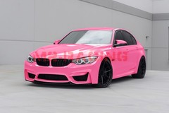 High Gloss Pink Glossy Car Vinyl Wrap Sticker Decal Sheet Film DIY Air Release