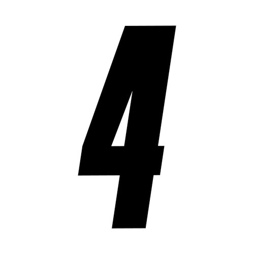 6 inch tall Black Race Number 4 racing numbers decals High Tack off road track