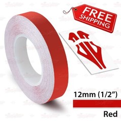 RED 12mm 1/2″ Roll PIN STRIPE Car Striping Trim Line TAPE Decal Vinyl Sticker