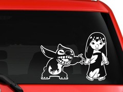 Lilo And Stitch children cartoon car truck SUV decal sticker 8″ White