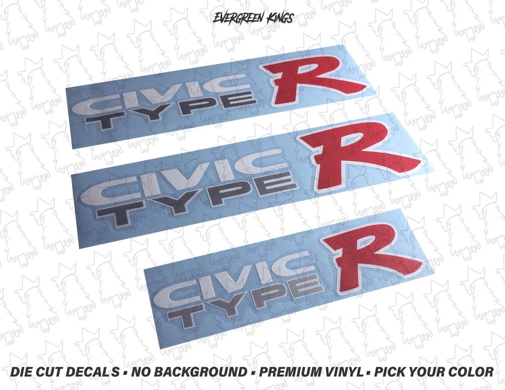 Civic Type R Hatch Decal Badge Emblem Set for Black Red Ek9 JDM EK EJ EG EF EDM
