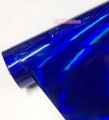 Blue Glossy Holographic Chrome Chameleon Rainbow Car Vinyl Wrap PVC Sticker US