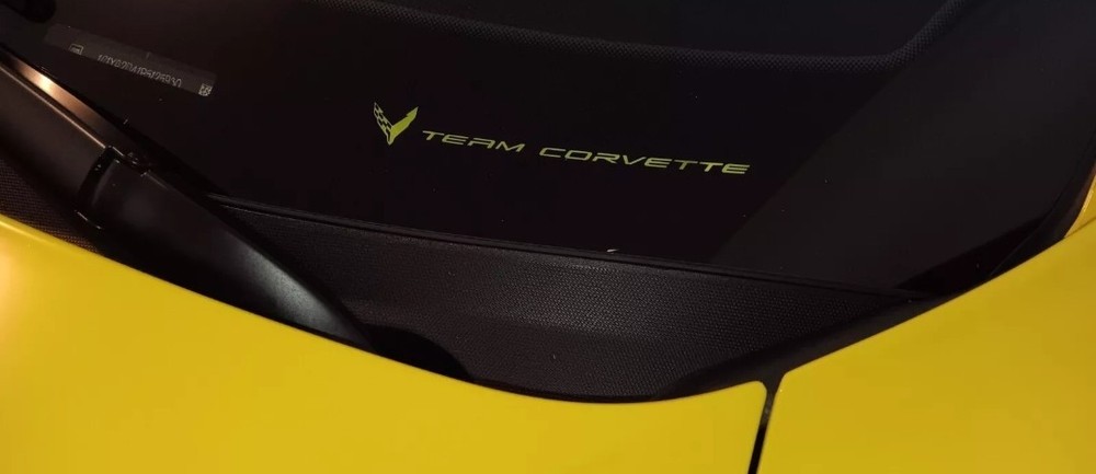 C8 Corvette COMPETITION YELLOW ‘TEAM CORVETTE’ PLAIN BLANK VINYL INSERT 2 X 7IN