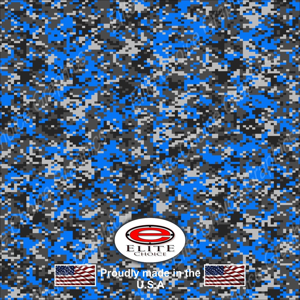 Digital Camo Blue Wrap Vinyl Truck Camo Car SUV Real Camouflage 52″x6ft