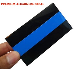 ALUMINUM Thin Blue Flag Decal Sticker Support Police & Law Enforcement Car Truck
