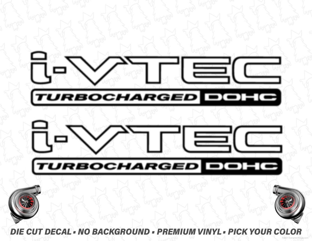 i-Vtec DOHC Turbocharged Door Decals for Type R JDM K20 FK8 EK9 FD2 TURBO K Swap