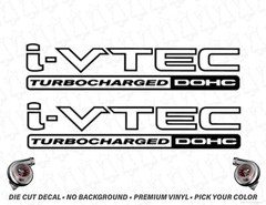 i-Vtec DOHC Turbocharged Door Decals for Type R JDM K20 FK8 EK9 FD2 TURBO K Swap