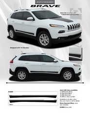 3M Vinyl Graphic Stripes BRAVE Door Rocker Decals for 2014-2021 Jeep Cherokee