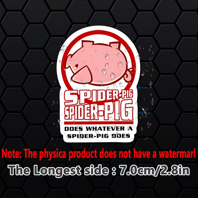 Spider Pig Car Sticker – Homer, Simpsons Movie Weatherproof Bumper & Window Dec