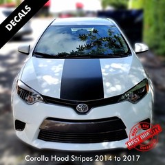 Toyota Corolla LE Pre-Cut Center Hood Stripes Decals Vinyl 2014 to 2017 |45