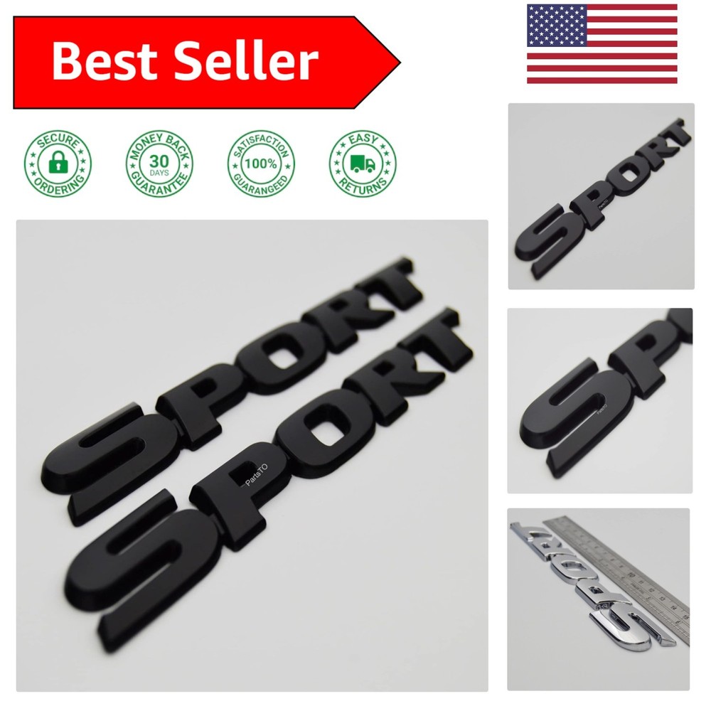 2x Matte Black Metal Performance Emblems for Universal Car Customization