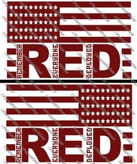 R.E.D.,Remember Everyone Deployed,Left Right,Support Our Troops,Flag,Vinyl Decal