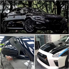 Ultra Gloss Vinyl Car Wrap Film Piano Black Black, 1ft x 5ft