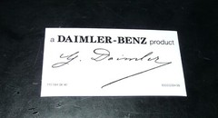 Windshield Sticker “a DAIMLER-BENZ product ” with Gottlieb Daimler’s signature