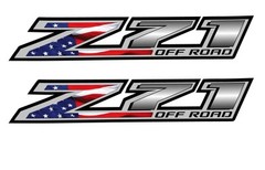 2014 15 16 17 Chevy Silverado American Flag Z71 Off Road Bed Side Decal Set of 2