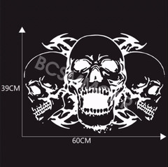 Car Hood Sticker Terror Skull Pattern Vinyl Decal Trim Waterproof Self-adhesive