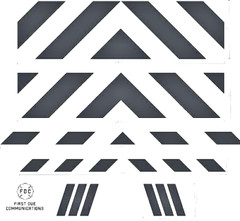 Reflective Chevron Vinyl 10”x13” (L/R) Ghost Red/Black/White – Silverado