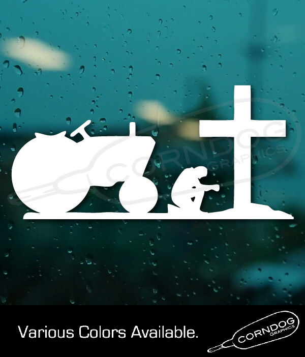 Farmer Praying STICKER VINYL DECAL COUNTRY FARMING RANCHER LIVESTOCK 4H FFA