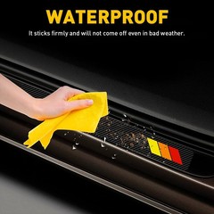 DOOR SILL PROTECTOR Classic Retro Style Tri-Color Carbon Fiber Door Sill Sticker