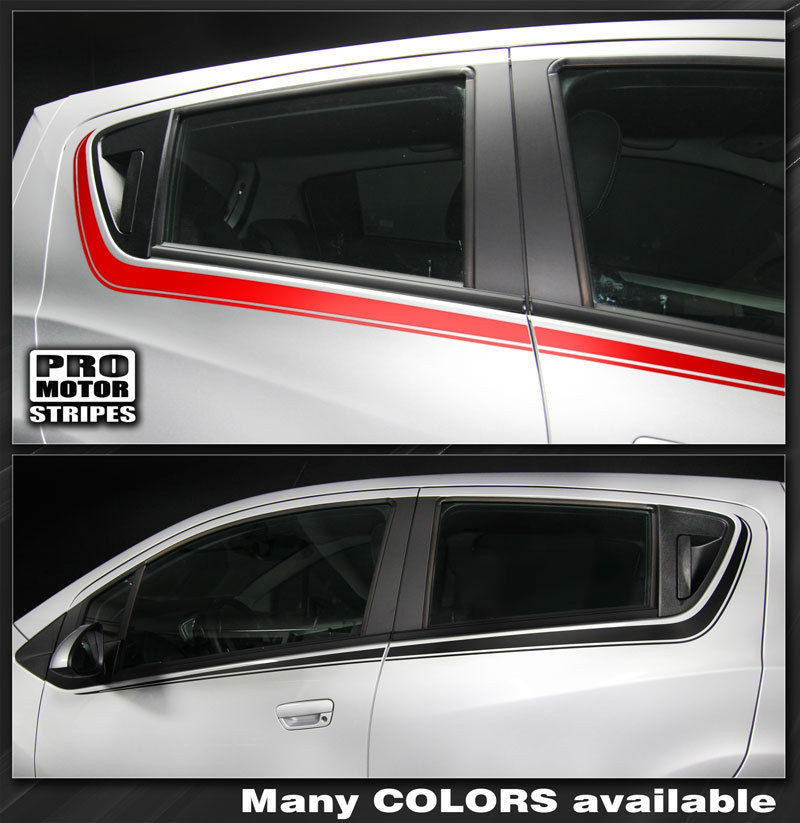 Chevrolet Spark 2013 2014 2015 Side Accent Stripes Decals (Choose Color)